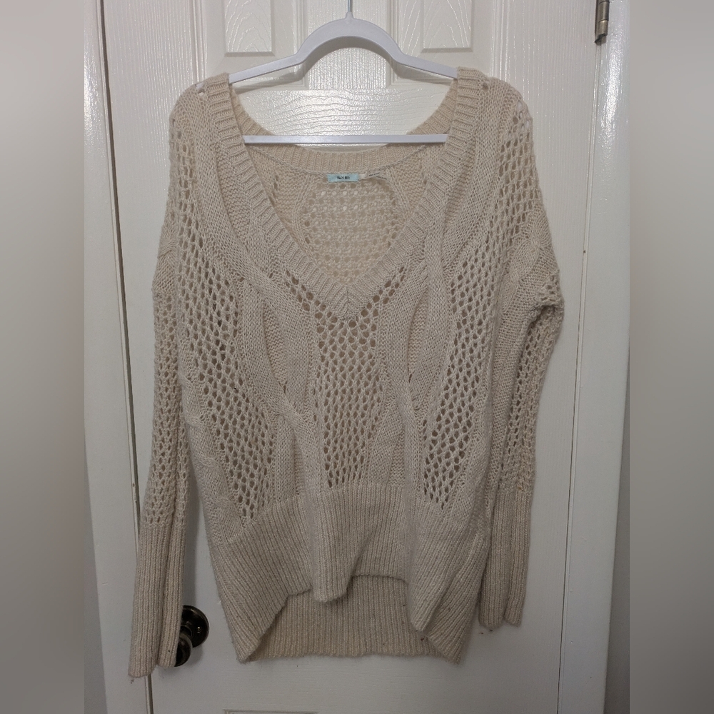 Urban Outfitters Kimchi Blue Cream Cable  Knit Sweater Mohair Oversized